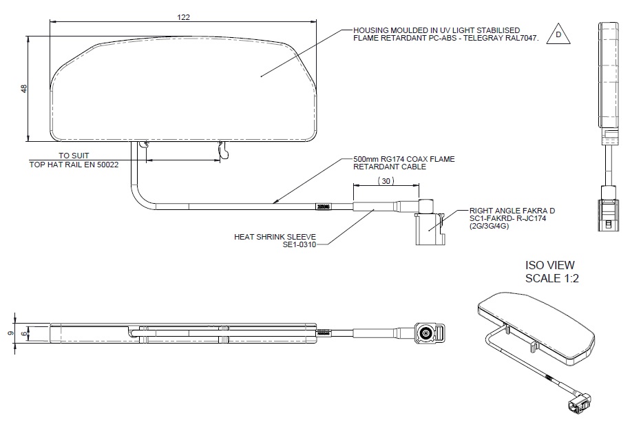 Mechanischer Aufbau der RM-IN2216 Smart Metering Antenne