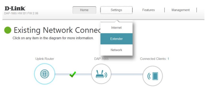 2. Bild zur Einrichtung des DAP-1665 WLAN Repeaters von D-Link